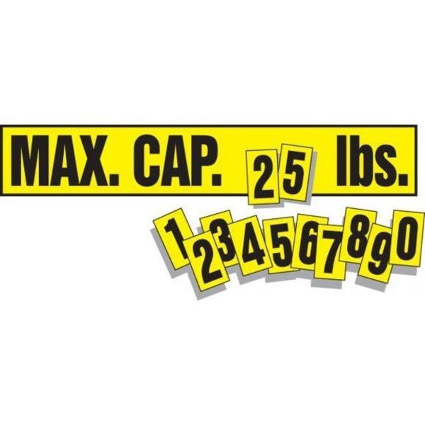Accuform SAFETY LABEL MAX CAP NUMBERS LBS LVHR585 LVHR585